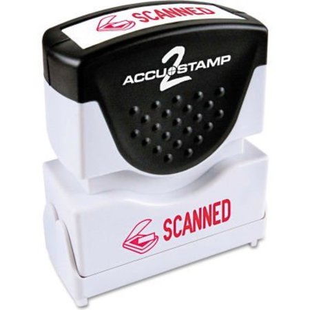 COSCO Accustamp2 Shutter Stamp with Microban, Red, SCANNED, 1 5/8 x 1/2 35605